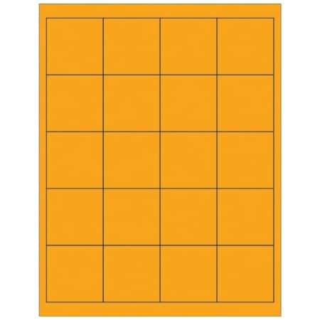 Bsc Preferred 2 x 2'' Fluorescent Orange Rectangle Laser Labels, 2000PK BUY00019628